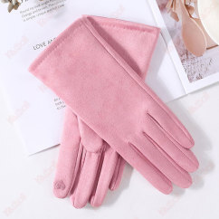 pink suede glove for female